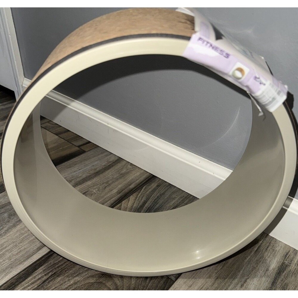 Yoga Wheel 12.5" Diameter 5" Wide Foam Padded Faux Wood Grain for Yoga/Back Pain